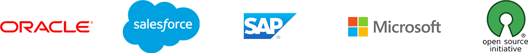 Logos Oracle SalesForce SAP Microsoft Open Source Initiative